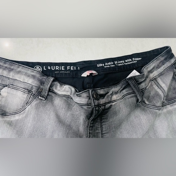 Laurie Felt Petite Silky Denim Colored Zip Fly Skinny Jeans Gray XLP - Picture 8 of 11
